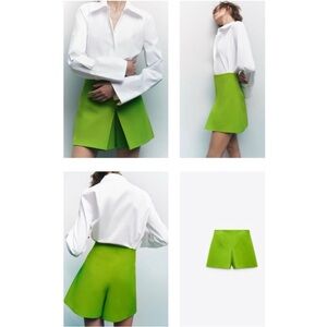 Zara Green Skorts with Tailored A-Line Design